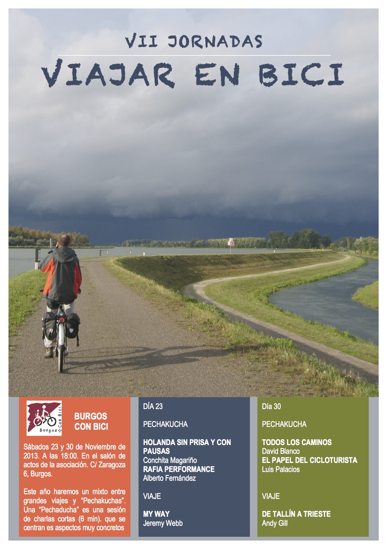 Cartel de las VII Jornadas Viajar en Bici