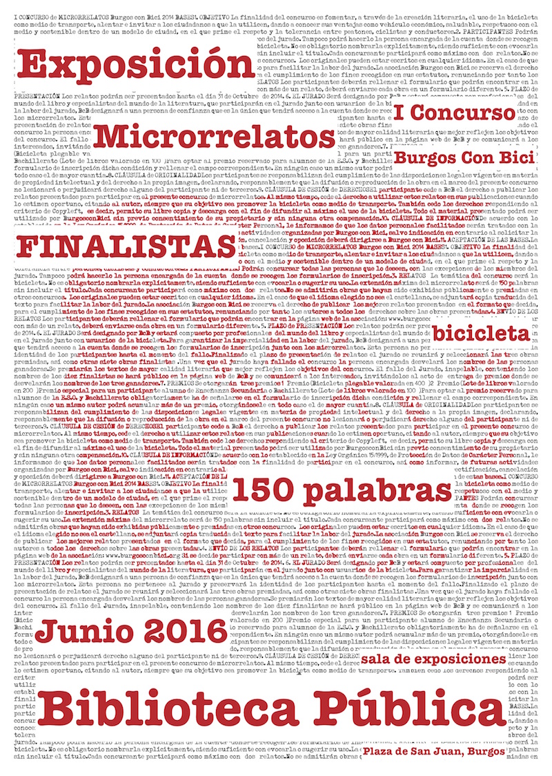 Exposición Microrrelatos. Cartel. Junio 2016
