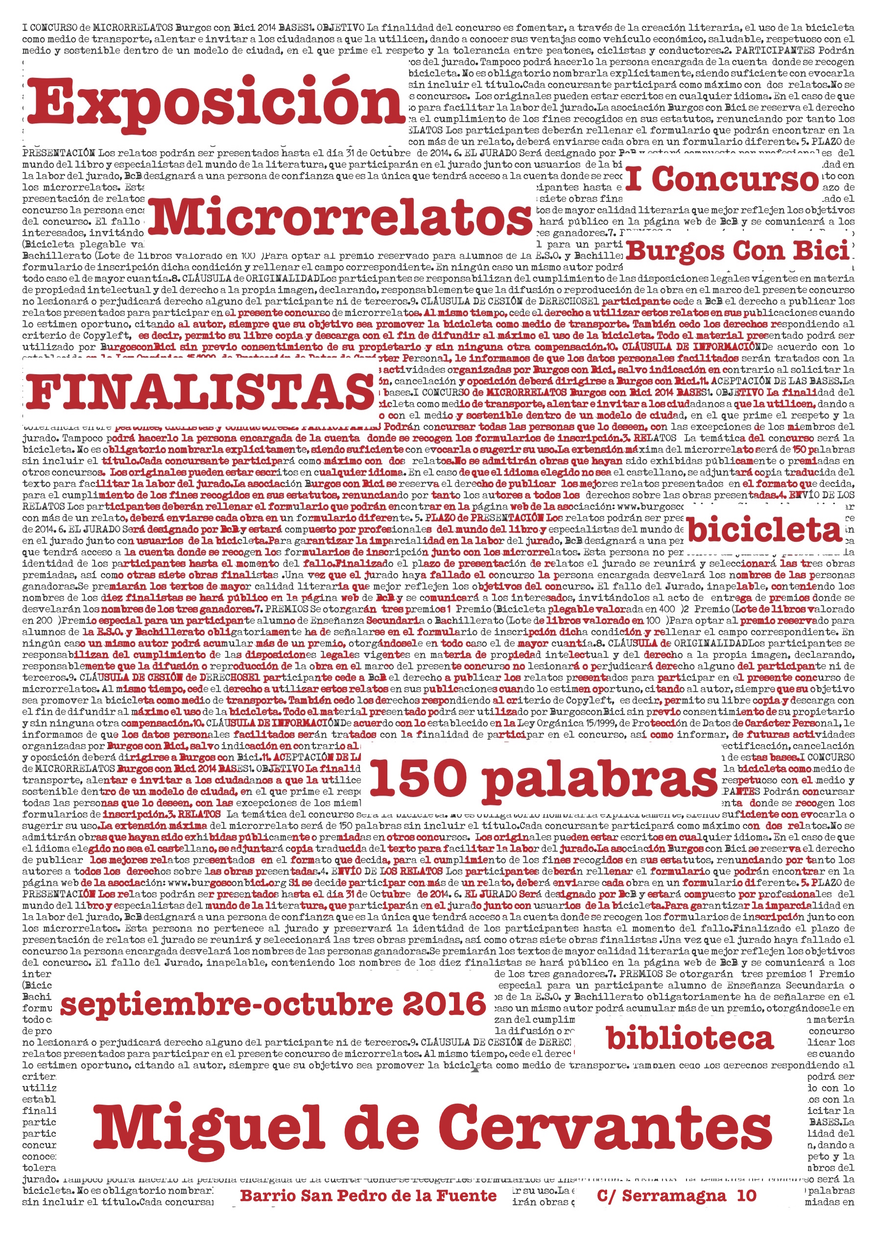cartel-microrrelatos-exposicion-bibiloteca-cervantes-blanco-y-rojo