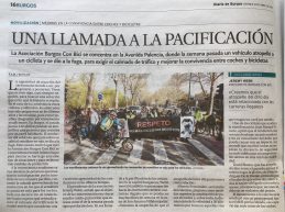 Noticia en diario de Burgos 12 de abril de 2019. Una llamada a la pacificación