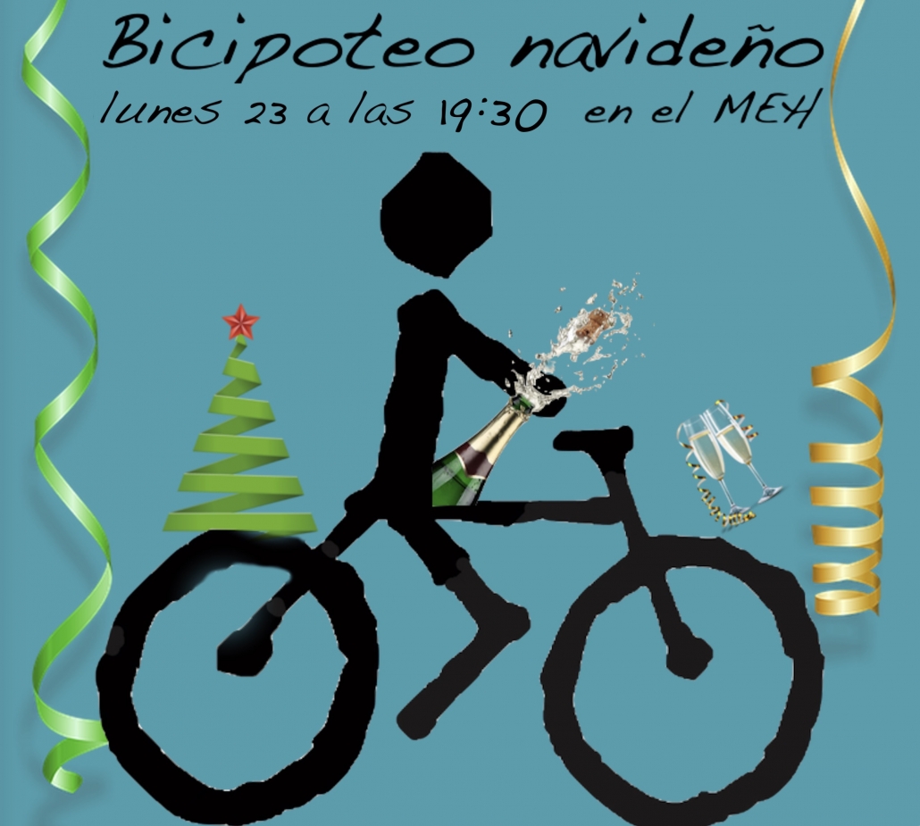Logo de Burgos Con Bici con adornos de Navidad