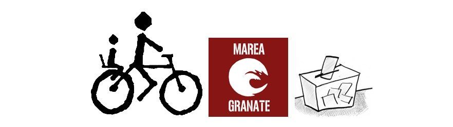 A votar en bici. Marea granate