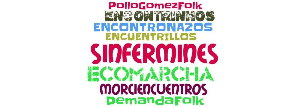 Nube de palabras eventos bicicleteros