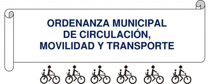 Portada de la ordenanza de moviliadad rodeada de iconos de bicicletas