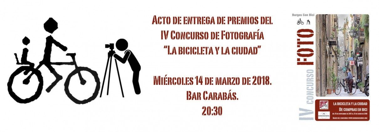 Bicicleta, fotógrafo, fecha acto de entrega, 14 marzo y cartel concurso