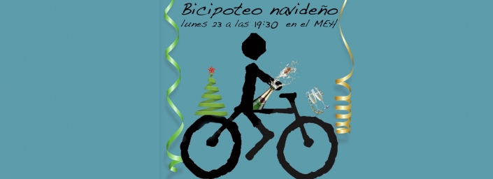 Logo de Burgos Con Bici con adornos de Navidad