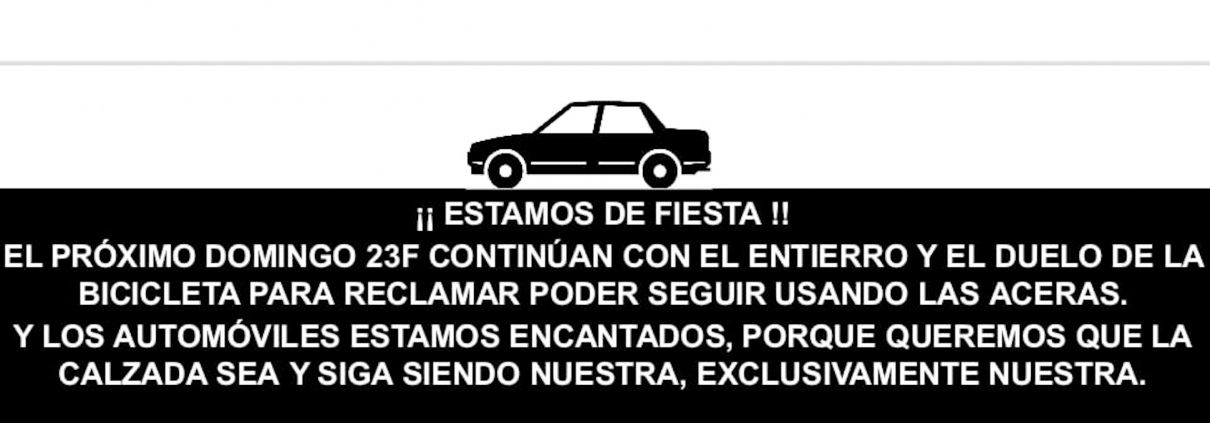 El coche está de fiesta por las convocatorias de marchas ciclistas sin objetivos claros pero entendidas como reivindicaciones de espacios peatonales