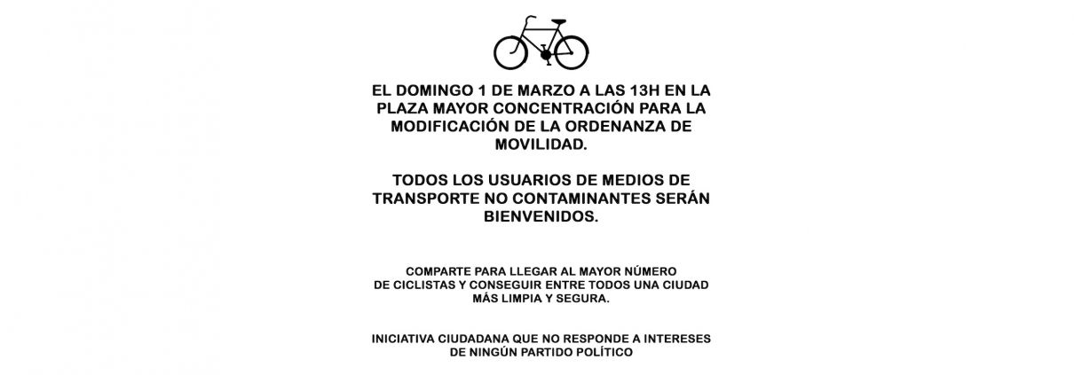 Bicicletas por la modificación de la ordenanza, por una ciudad más limpia y segura