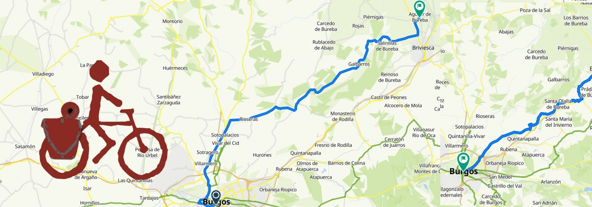 Rutas sobre mapa Burgos - Aguilar de Bureba -Burgos
