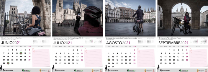 Distintas páginas del Calendario de Princessbikes a favor de ADACEBUR