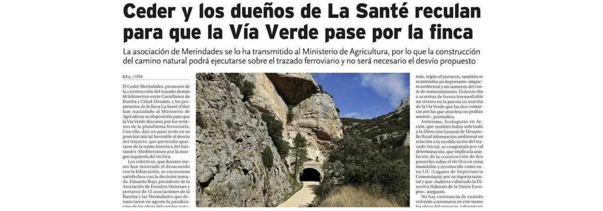 Noticia en Diario de Burgos el 14 de noviembre de 2020