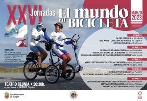 Charlas sobre viajes en bici por el mundo. Los viernes de marzo a las 20:00 en el Teatroo Clunia de Burgos