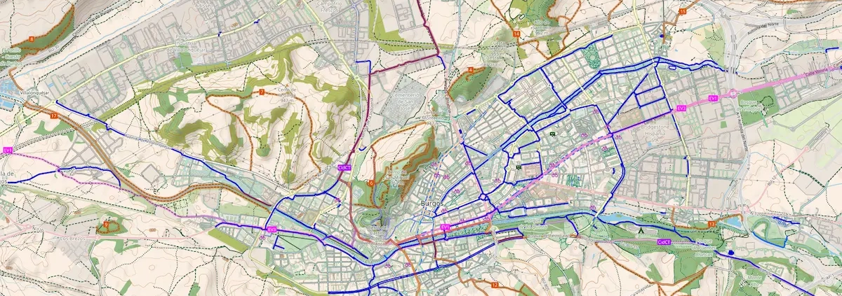 Mapa CycleOSM en Burgos