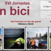 Screenshot Cartel de las XVI Jornadas "Viajar en Bici". Organizadas por la asociación Burgos Con bici. Tendrán lugar el 7 de febrero de 2026 a las 19:00 En el salón de actos de la asociación de C/ Zaragoza 6, bajo.
